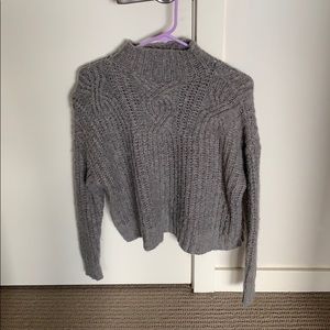 Gray Wool Turtleneck Sweater